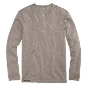 Pima Long Sleeve Henley, Walnut Heather